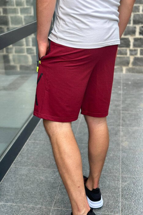 FRONT LINE DESIGN MEN SHORTS BURGUNDY/VISHNJE - 3