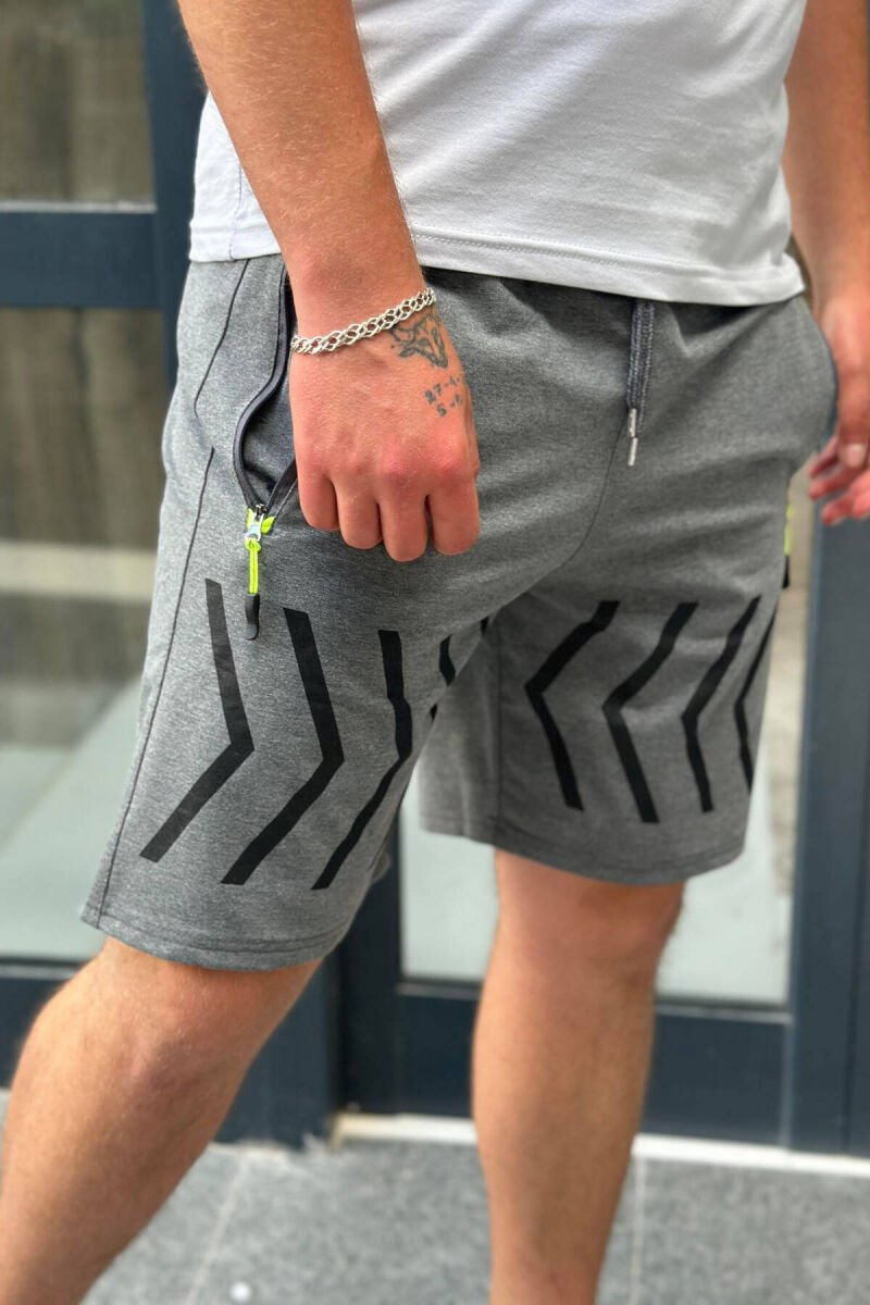 FRONT LINE DESIGN MEN SHORTS DARK GREY/GEE - 3