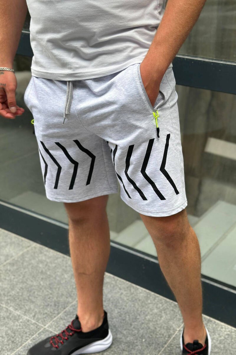 FRONT LINE DESIGN MEN SHORTS LIGHT GREY/GZ - 1