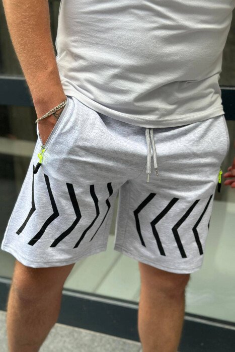 FRONT LINE DESIGN MEN SHORTS LIGHT GREY/GZ - 3