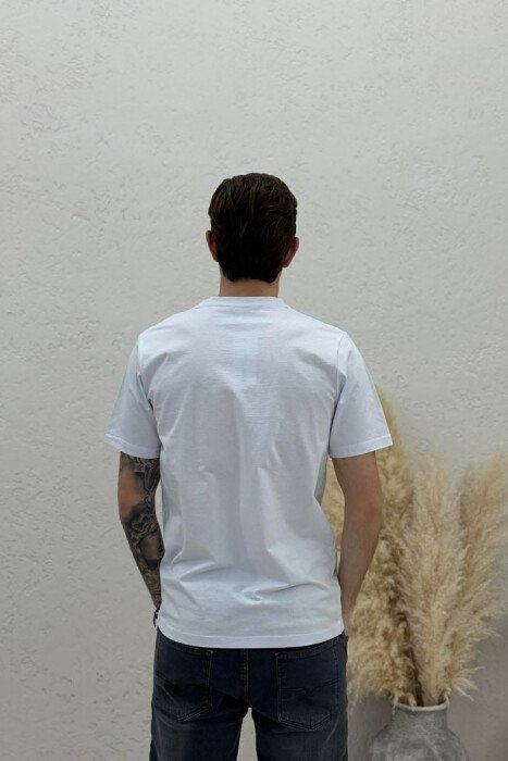FRONT LITTLE IMAGE MEN T-SHIRT WHITE-E BARDHE - 4