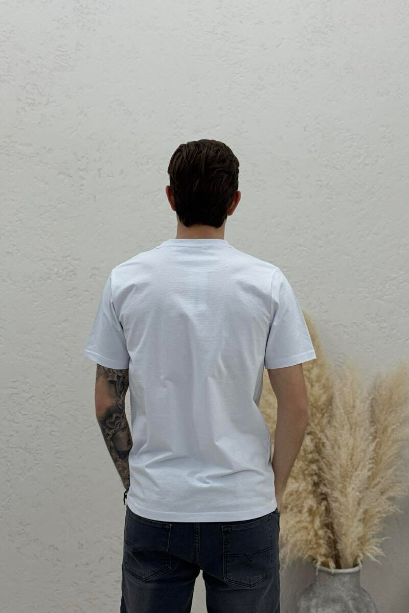 FRONT LITTLE IMAGE MEN T-SHIRT WHITE-E BARDHE - 4