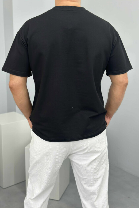 FRONT LITTLE WRITTINGS MEN T-SHIRT BLACK/ E ZEZE - 2