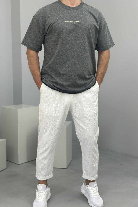 FRONT LITTLE WRITTINGS MEN T-SHIRT GREY/GRI 