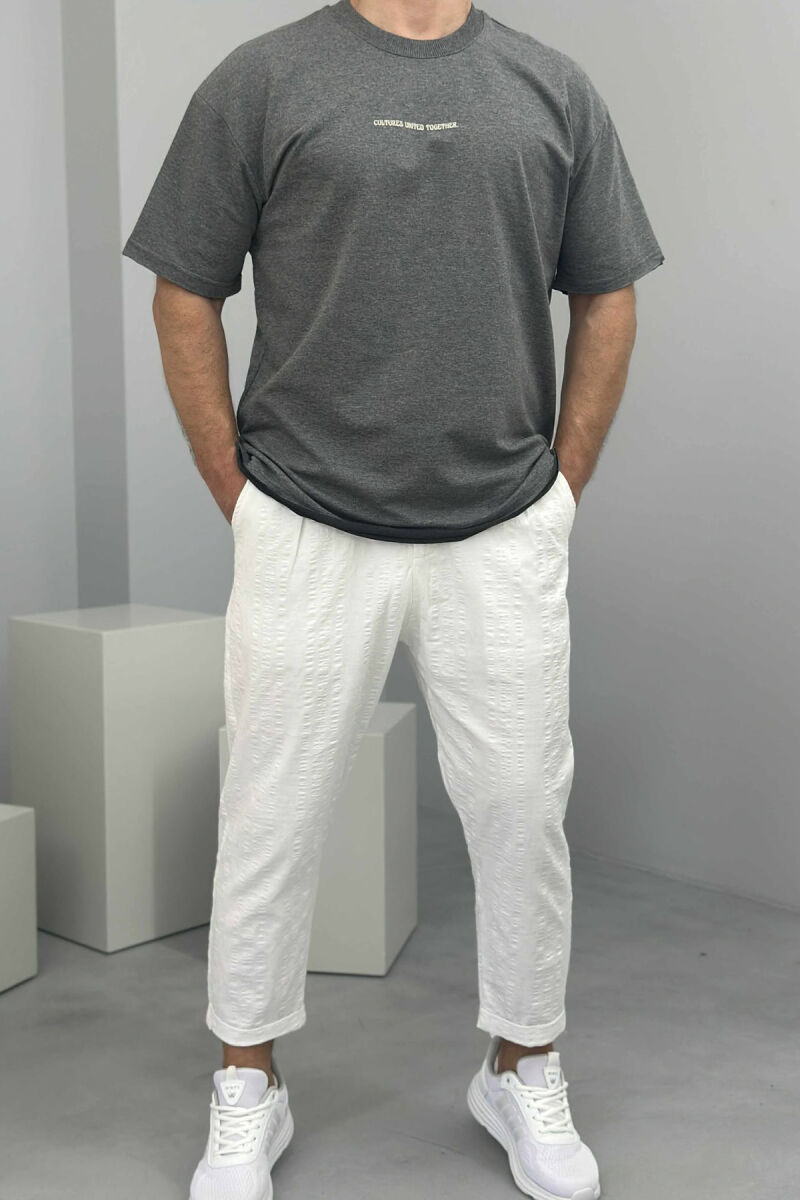 FRONT LITTLE WRITTINGS MEN T-SHIRT GREY/GRI - 1