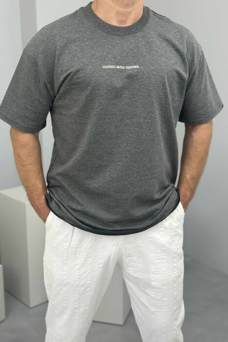 FRONT LITTLE WRITTINGS MEN T-SHIRT GREY/GRI - 3