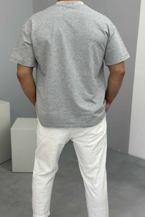 FRONT LITTLE WRITTINGS MEN T-SHIRT LIGHT GREY/GZ - 3