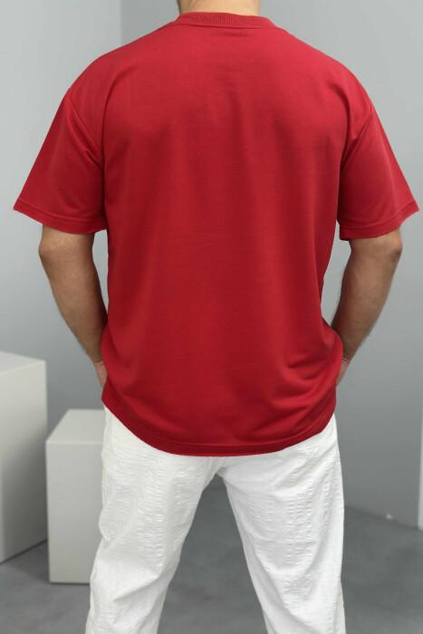 FRONT LITTLE WRITTINGS MEN T-SHIRT RED/E KUQE - 2