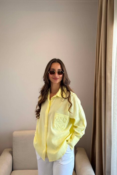 KEMISHE NJE NGJYRESHE PER FEMRA NE NGJYRE TE VERDHE - KLAUDIO FASHION