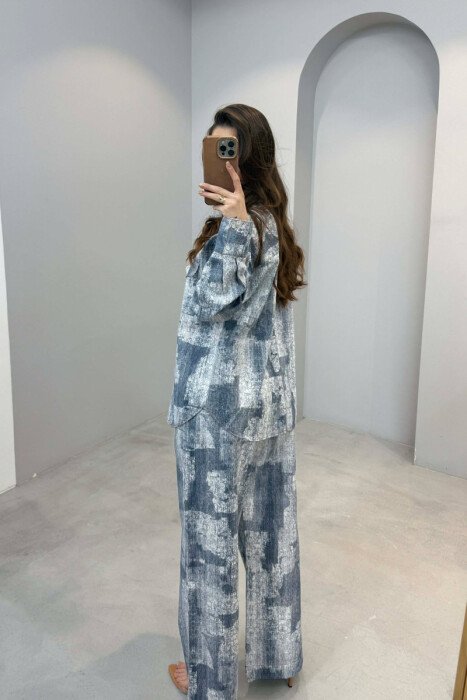 FRONT POCKET SHIRT + TROUSERS WOMAN SET LIGHTBLUE/BZ - 5