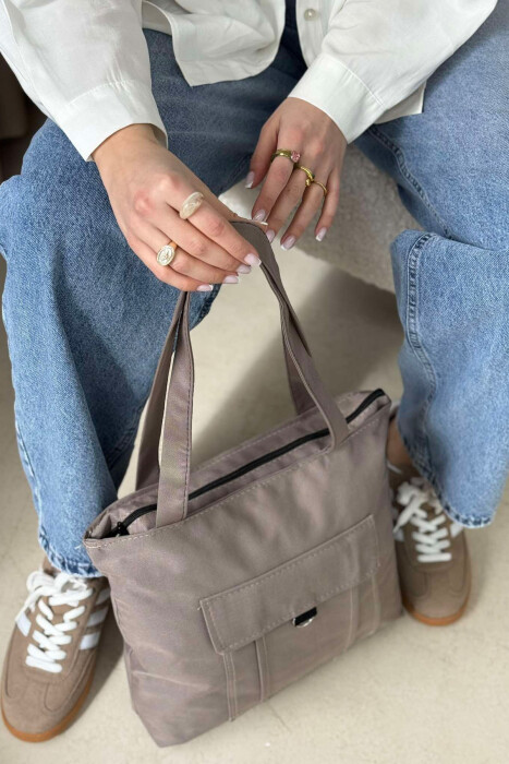 FRONT POCKET SIMPLE WOMEN BAG GREY/GRI - 3
