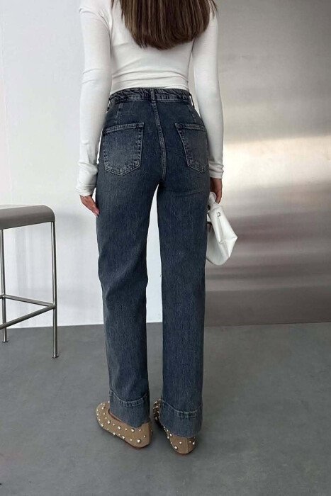 FRONT POCKETS ONE COLOR SIMPLE WOMEN JEANS LIGHTBLUE/BZ - 3