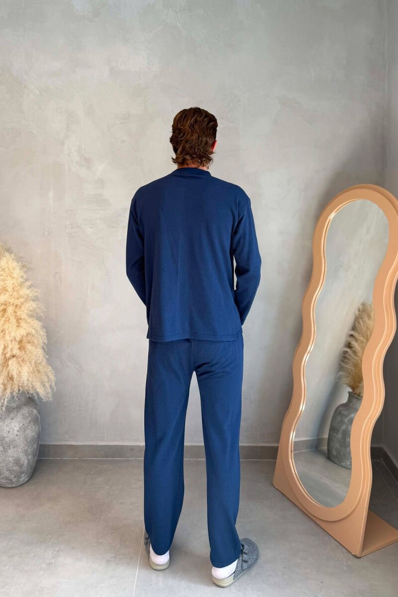 FRONT SMALL LOGO SWEATSHIRT+SWEATPANTS MEN PYJAMAS BLUE/BLU - 5
