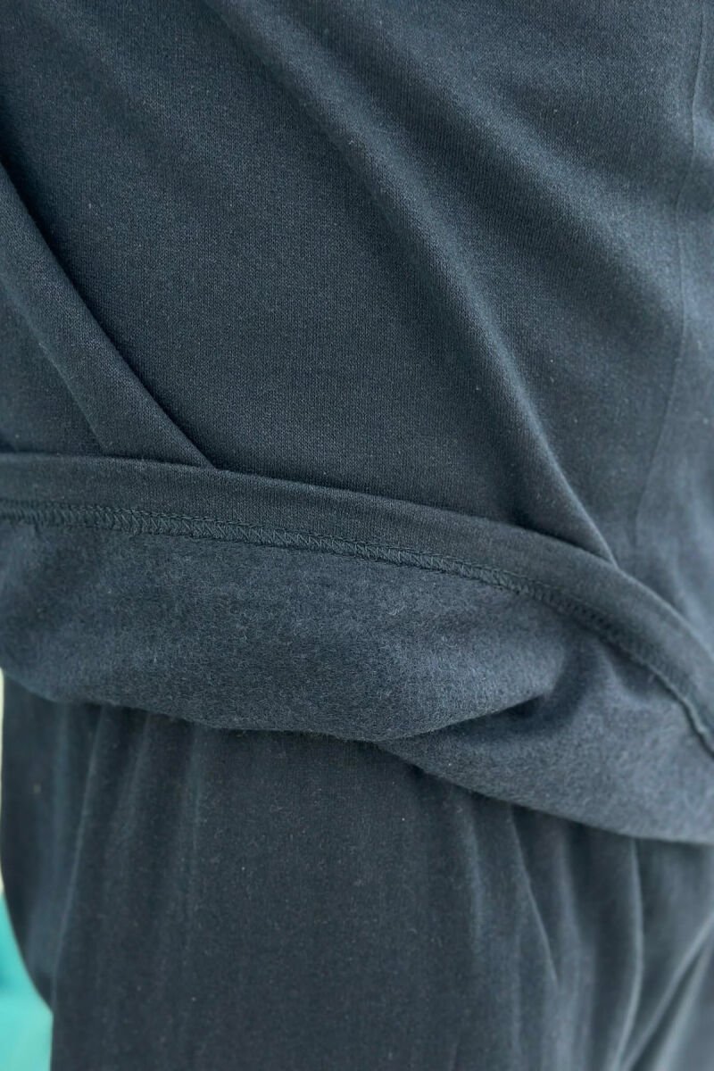 FRONT SMALL LOGO SWEATSHIRT+SWEATPANTS MEN PYJAMAS DARK BLUE/BEE - 2