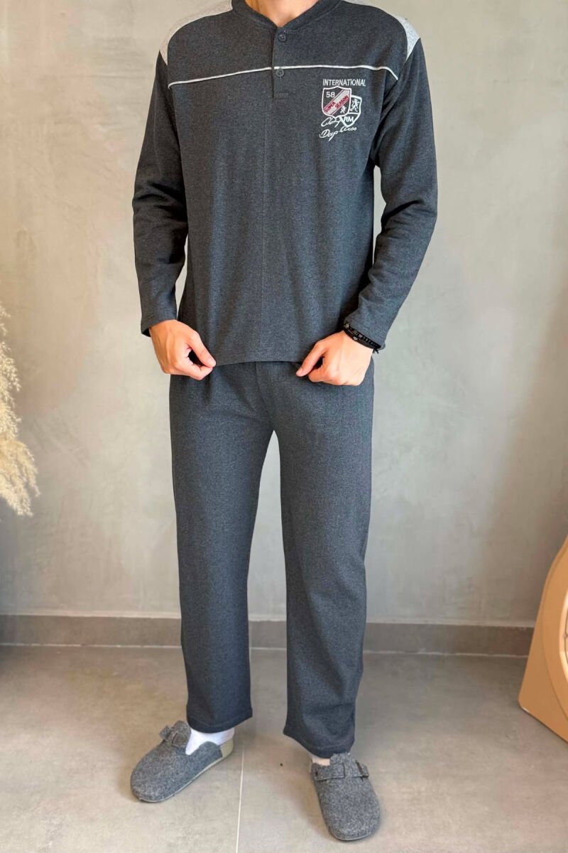 FRONT SMALL LOGO SWEATSHIRT+SWEATPANTS MEN PYJAMAS GREY/GRI - 2