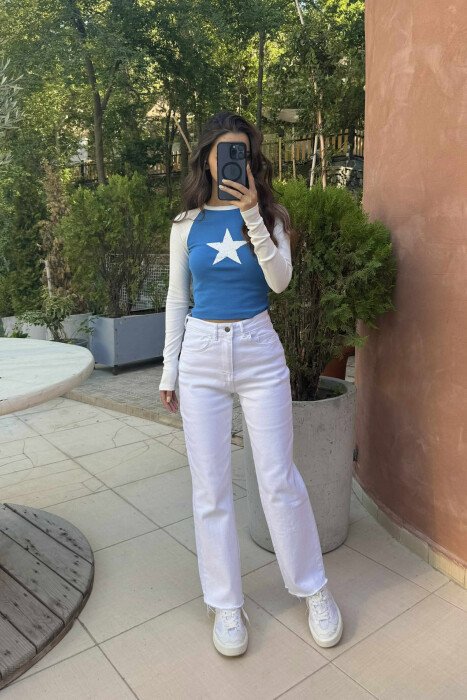 FRONT STAR IMAGE WOMEN SWEATSHIRT BLUE/BLU - 6