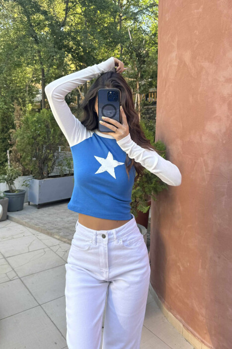 FRONT STAR IMAGE WOMEN SWEATSHIRT BLUE/BLU - 7