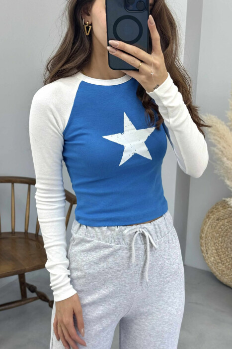 FRONT STAR IMAGE WOMEN SWEATSHIRT BLUE/BLU - 2