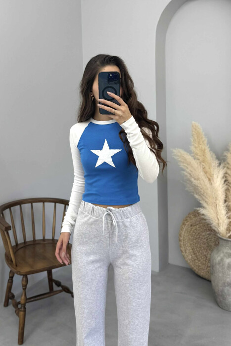 FRONT STAR IMAGE WOMEN SWEATSHIRT BLUE/BLU - 3