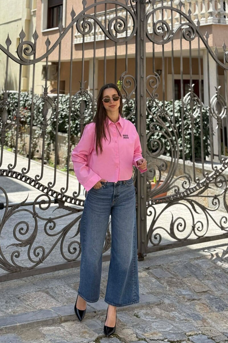 FRONT WRITTINGS ONE COLOR WOMAN SHIRT PINK/ROZE - 1
