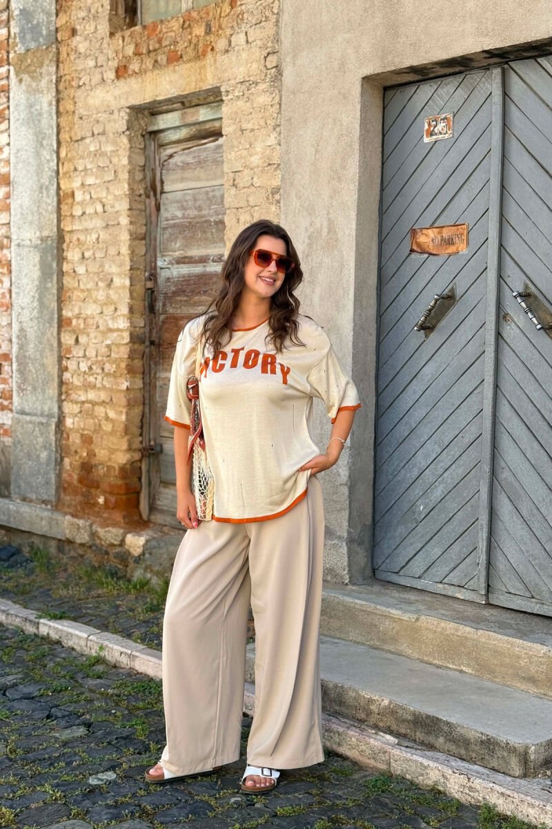 FRONT WRITTING WOMAN T-SHIRT BEIGE/BEZHE - 2