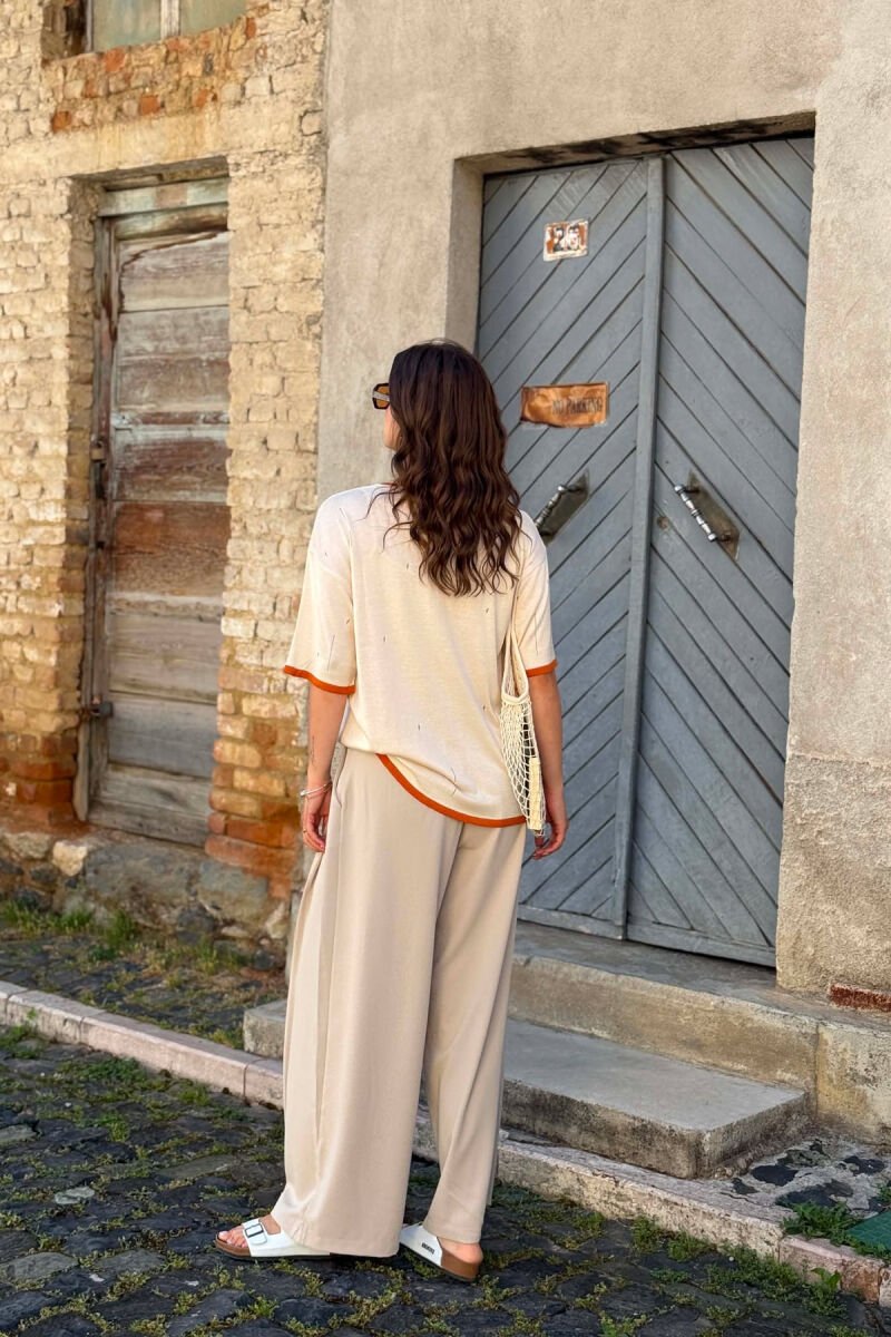 FRONT WRITTING WOMAN T-SHIRT CREAM/KREM - 6