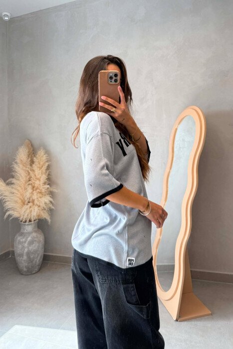 FRONT WRITTING WOMAN T-SHIRT GREY/GRI - 4