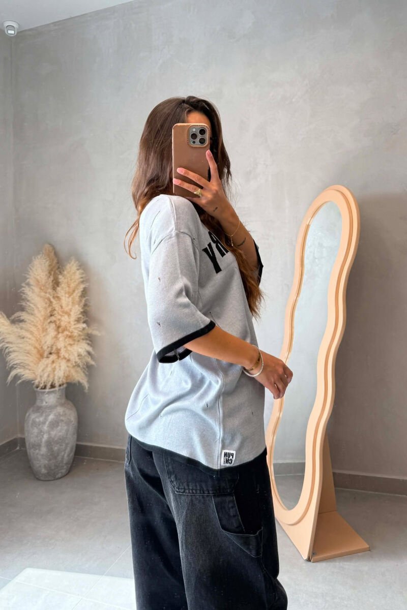 FRONT WRITTING WOMAN T-SHIRT GREY/GRI - 4