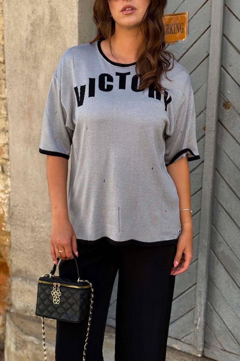 FRONT WRITTING WOMAN T-SHIRT GREY/GRI - 2