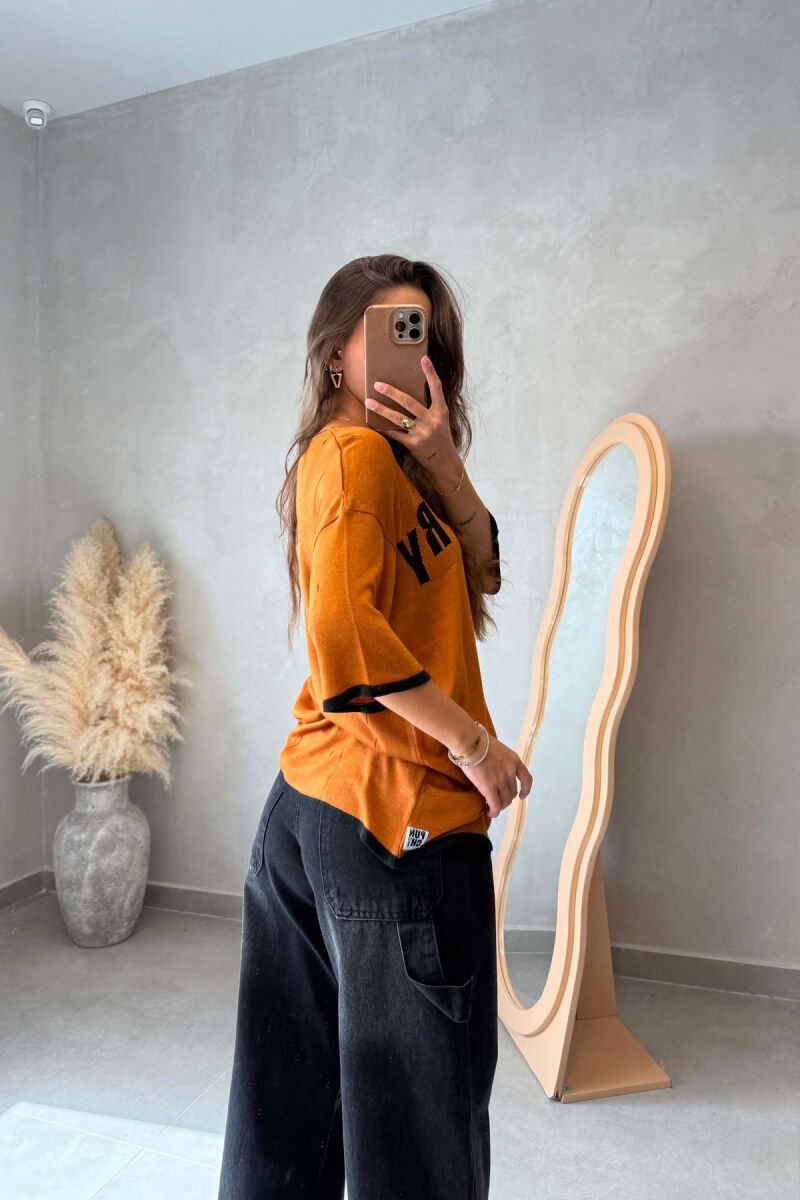 FRONT WRITTING WOMAN T-SHIRT LIGHT BROWN/KAZB - 3