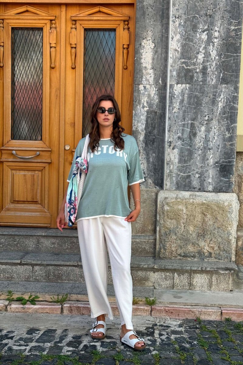 FRONT WRITTING WOMAN T-SHIRT MINT/MENTE - 3