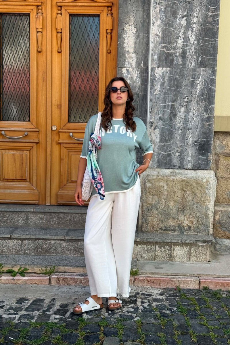 FRONT WRITTING WOMAN T-SHIRT MINT/MENTE - 1