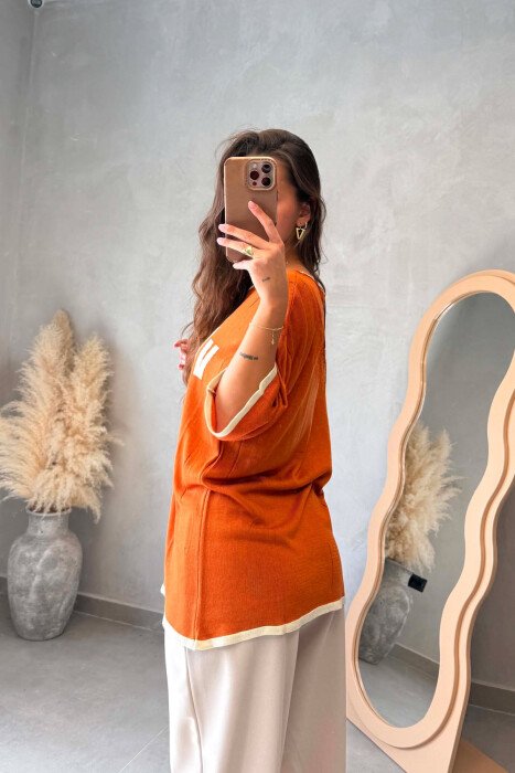 FRONT WRITTING WOMAN T-SHIRT ORANGE/PORTOKALLI - 2
