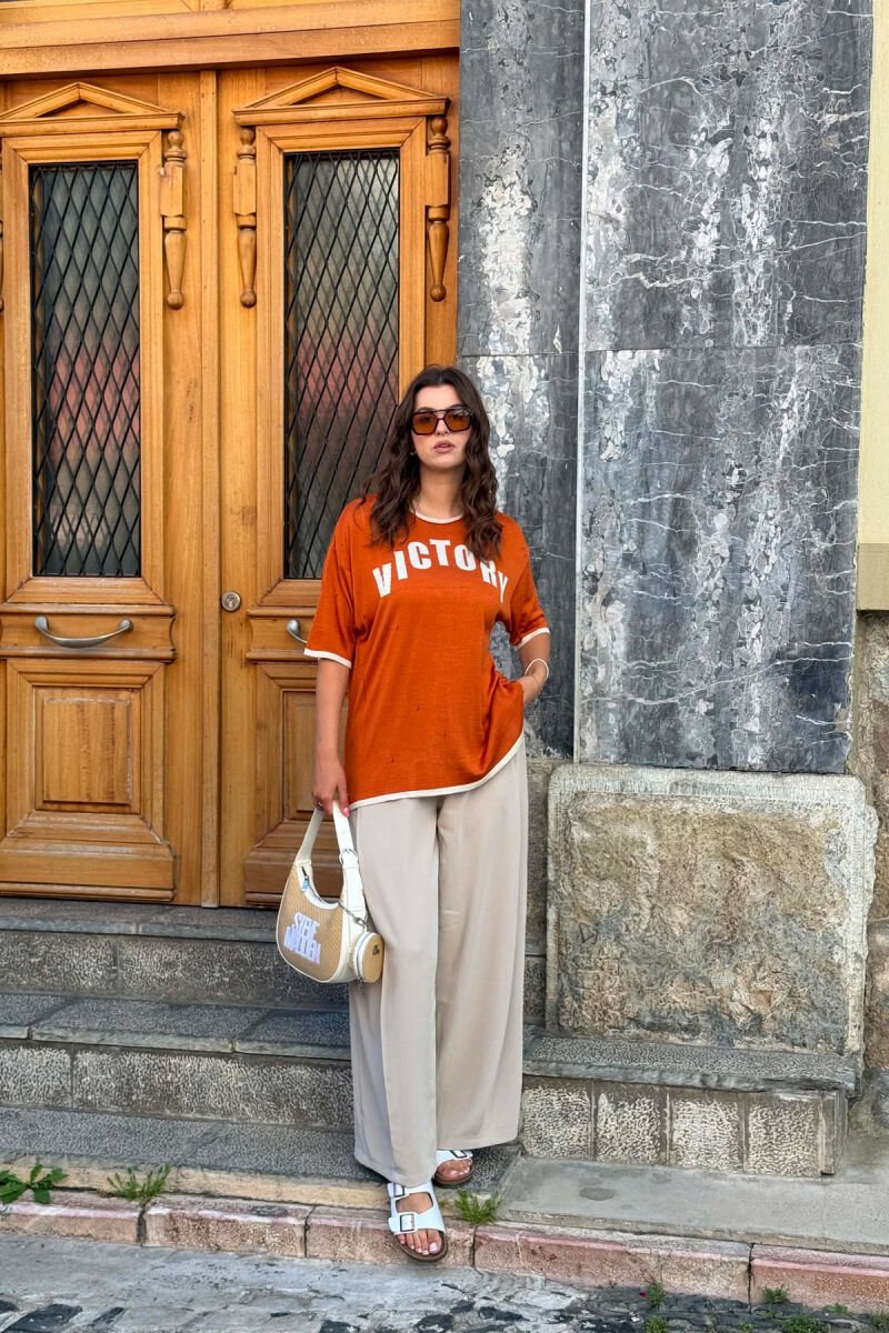 FRONT WRITTING WOMAN T-SHIRT ORANGE/PORTOKALLI - 2