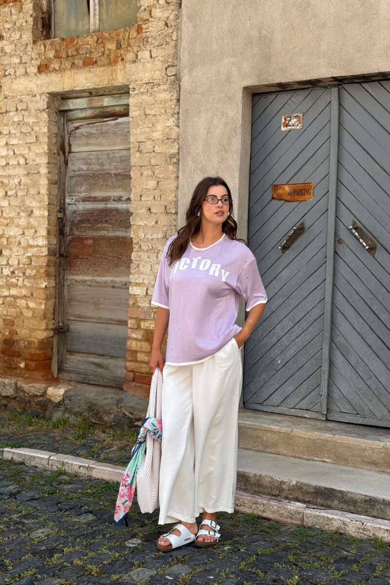FRONT WRITTING WOMAN T-SHIRT PURPLE/LEJLA - 4