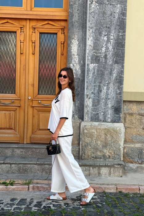 FRONT WRITTING WOMAN T-SHIRT WHITE-E BARDHE - 4