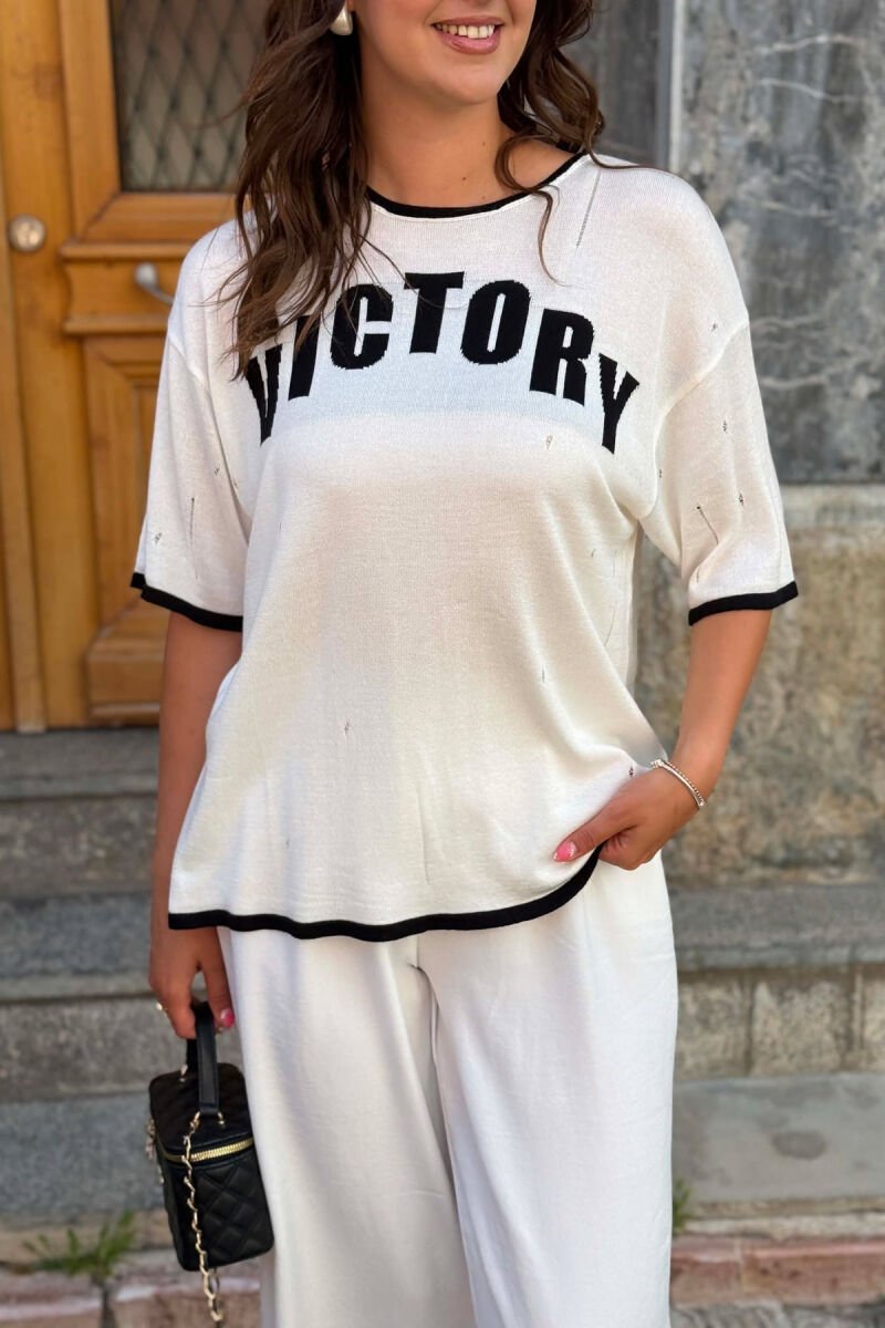 FRONT WRITTING WOMAN T-SHIRT WHITE-E BARDHE - 3