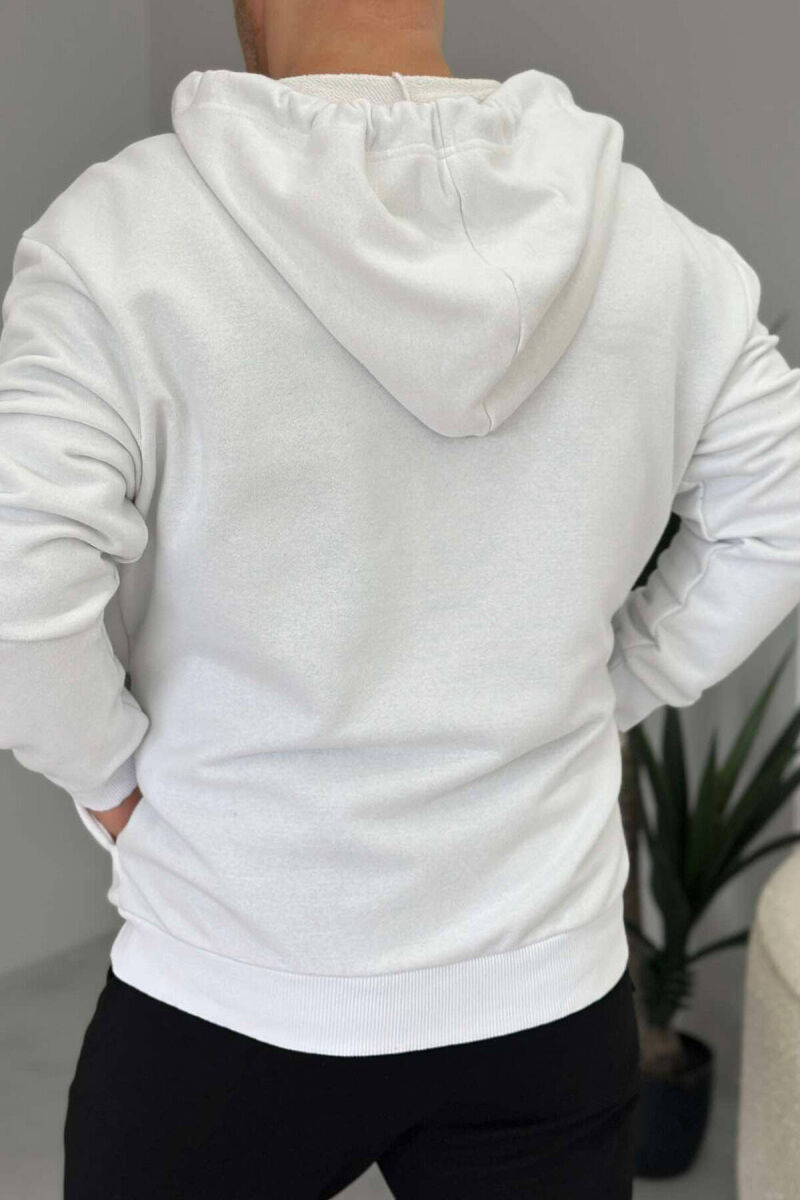 FRONT WRITTING ZIPPER MEN JACKET WHITE-E BARDHE - 3
