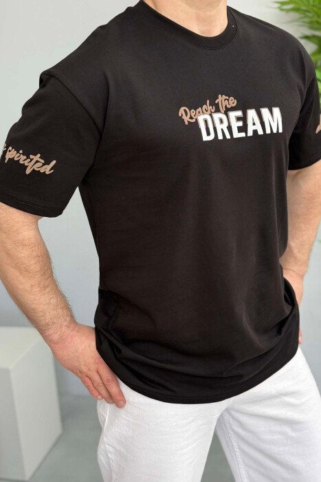 FRONT WRITTINGS BACK DESIGN MEN T-SHIRT BLACK/ E ZEZE - 1
