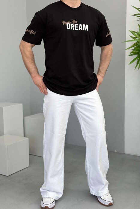 FRONT WRITTINGS BACK DESIGN MEN T-SHIRT BLACK/ E ZEZE - 4