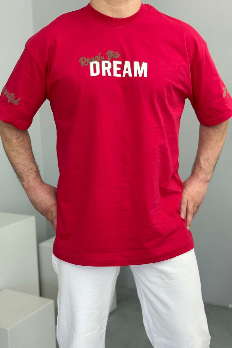 FRONT WRITTINGS BACK DESIGN MEN T-SHIRT RED/E KUQE - 3