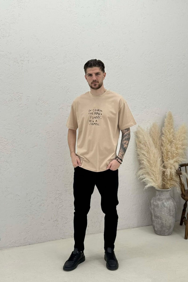 FRONT WRITTINGS BACK IMAGE MEN T-SHIRT BEIGE/BEZHE - 2
