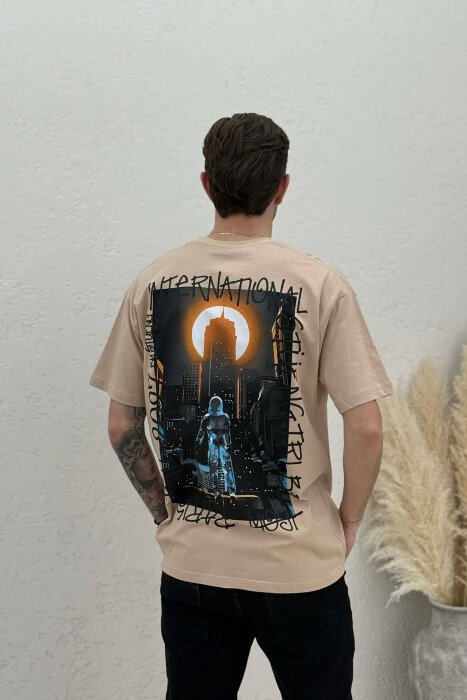 FRONT WRITTINGS BACK IMAGE MEN T-SHIRT BEIGE/BEZHE - 4