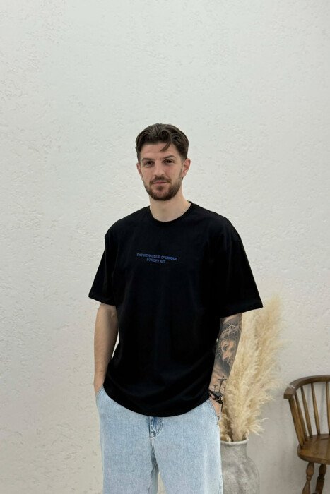 FRONT WRITTINGS & BACK IMAGE MEN T-SHIRT BLACK/ E ZEZE - 