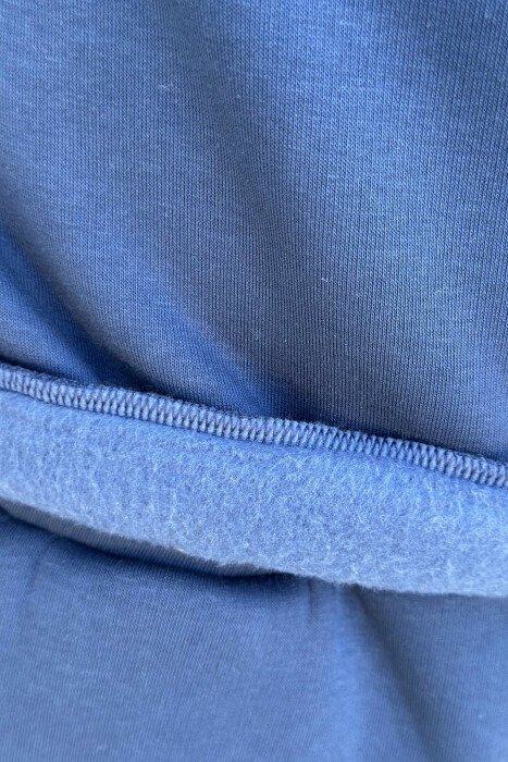 FRONT WRITTINGS SWEATSHIRT+JOGGERS FLUFFY MEN SET BLUE/BLU - 5
