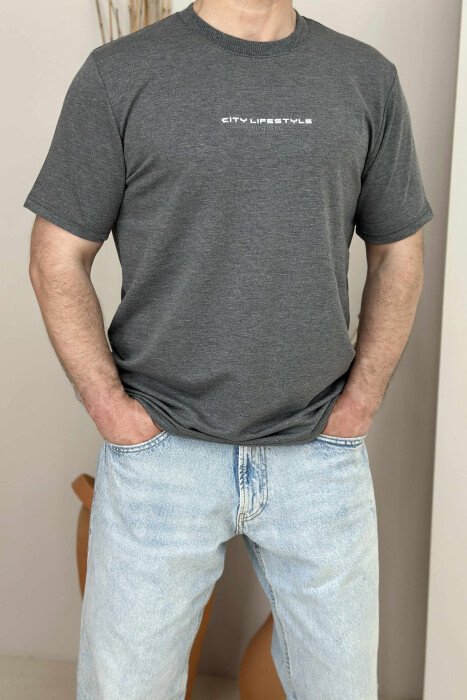 FRONT WRITTINGS CITY LIFESTYLE MEN T-SHIRT GREY/GRI 