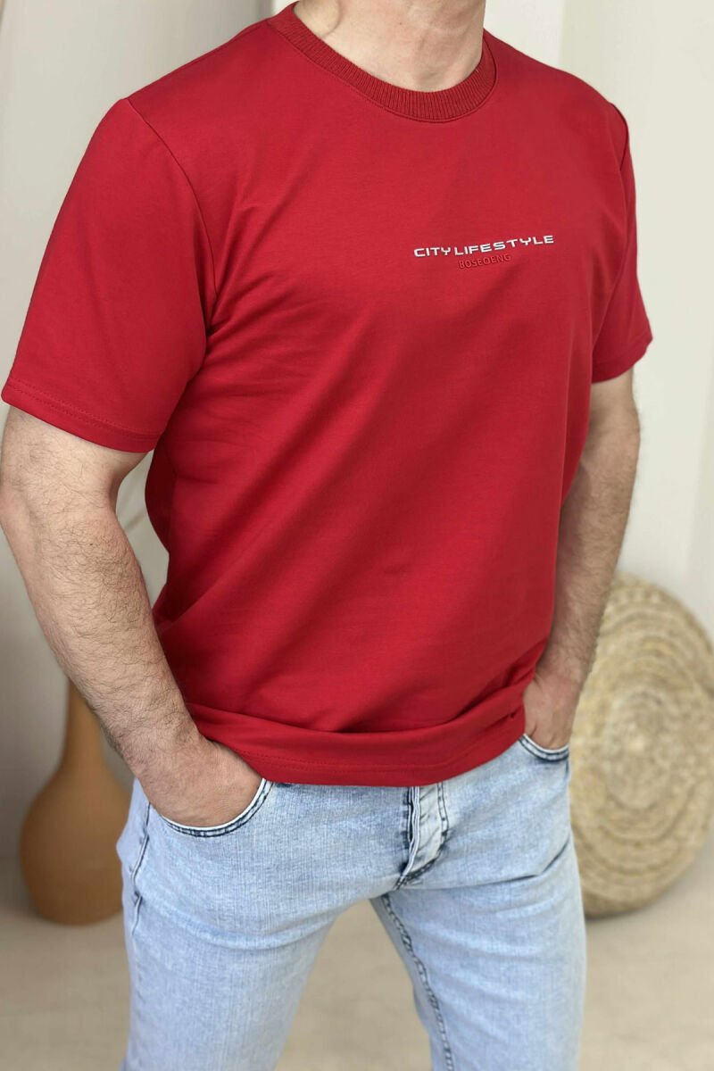 FRONT WRITTINGS CITY LIFESTYLE MEN T-SHIRT RED/E KUQE - 3