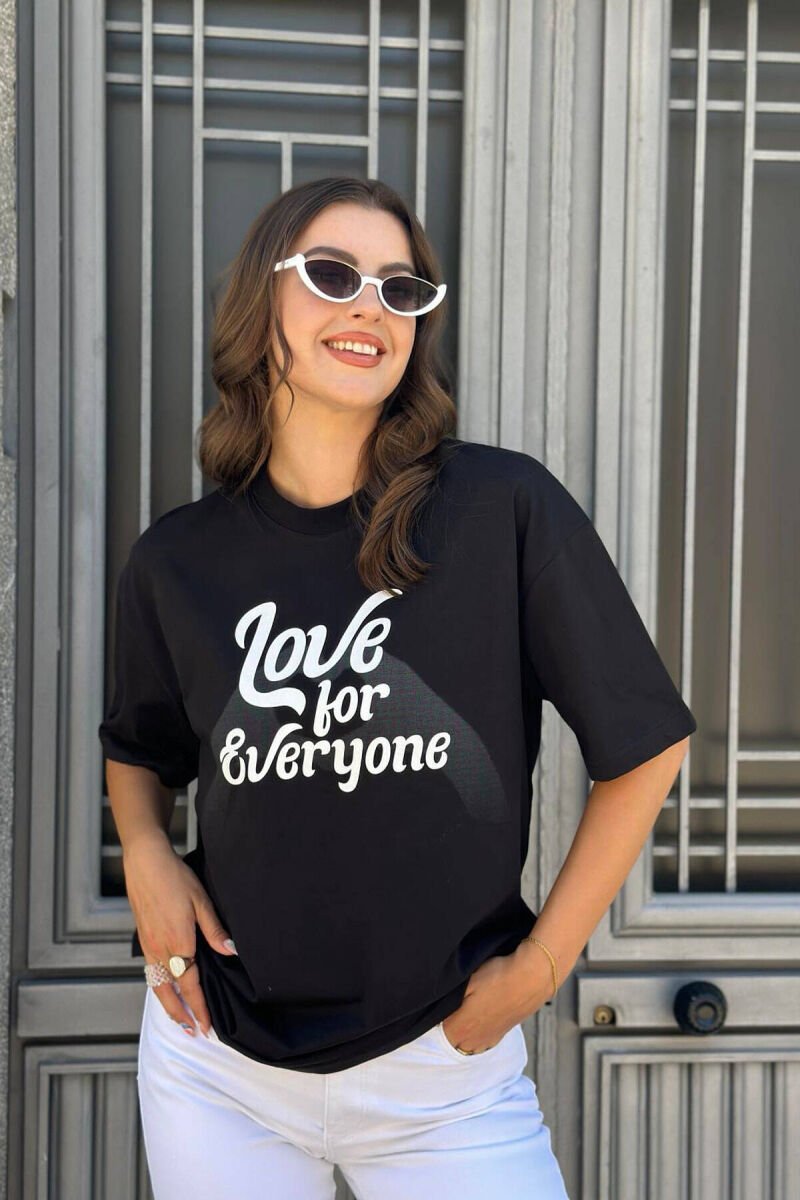 FRONT WRITTINGS COTTON WOMEN T-SHIRT BLACK/ E ZEZE - 3