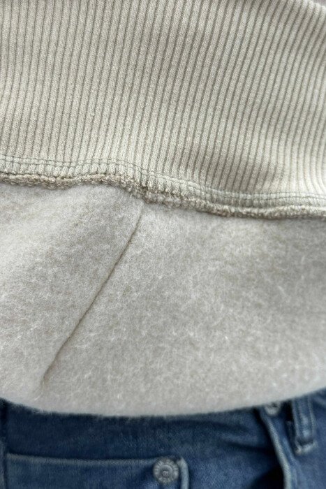 FRONT WRITTINGS FLUFFY MEN HOODIE BEIGE/BEZHE - 4