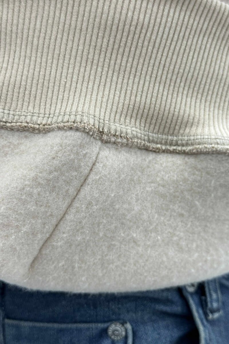 FRONT WRITTINGS FLUFFY MEN HOODIE BEIGE/BEZHE - 4